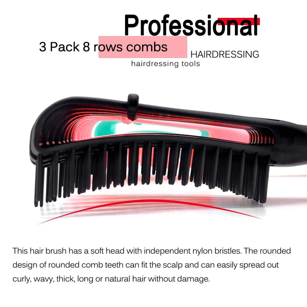 3 Pack Hair Detangler Brush for Afro America/African Hair Textured 3A to 4C Kinky Wavy/Curly/Coily/Wet/Dry/Oil/Thick/Long Hair, Detangling Brush for Natural Hair,Detangle Brush