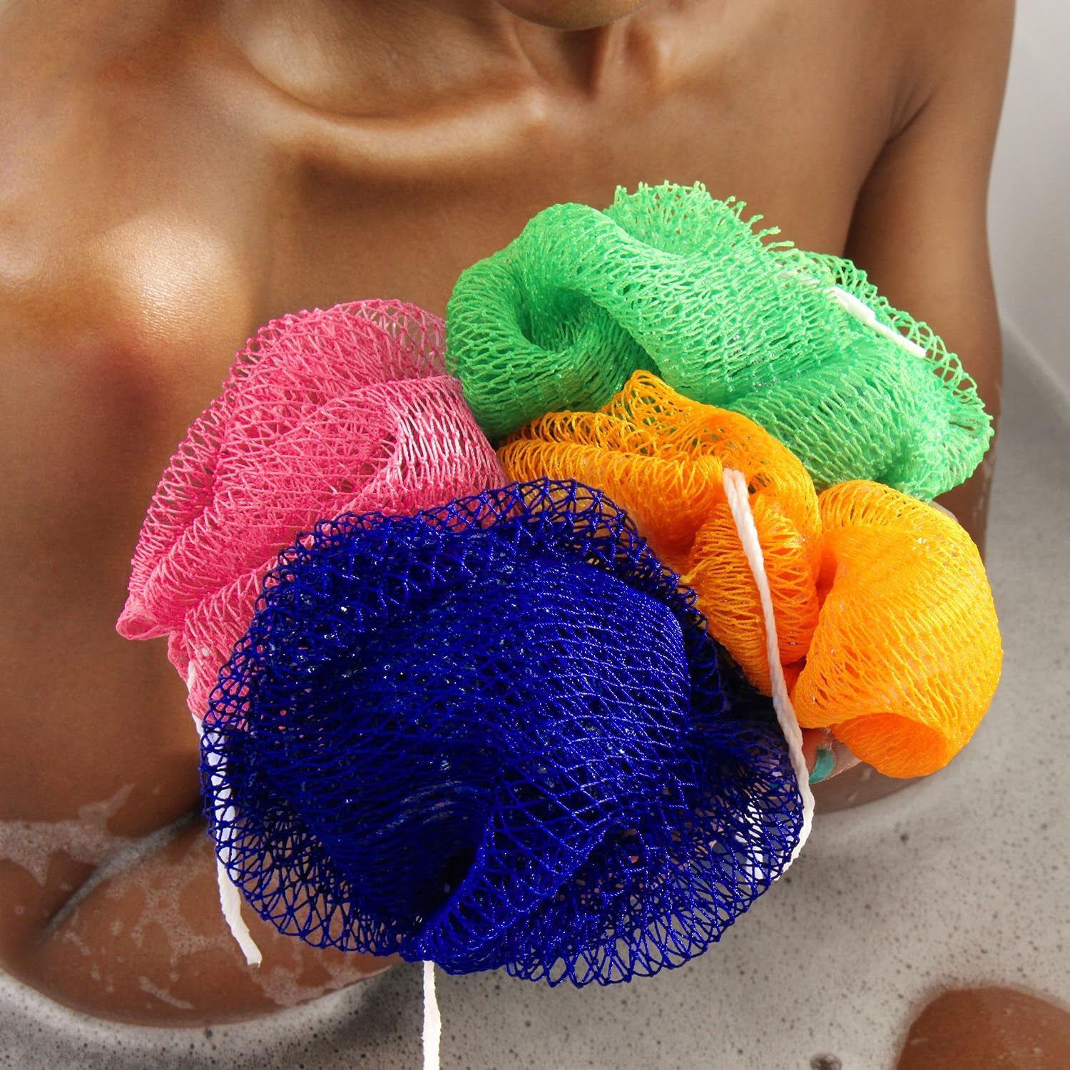 African Net Sponge Authentic - 2 Pieces Afro Scrub Exfoliating Net with Knots Na