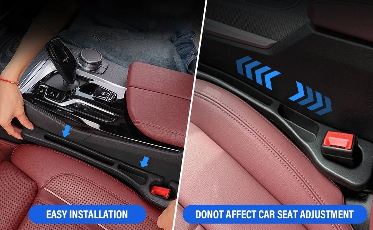 Universal Car Seat Gap Filler, Seat Side Gap Filler with Organizer- 2 pack