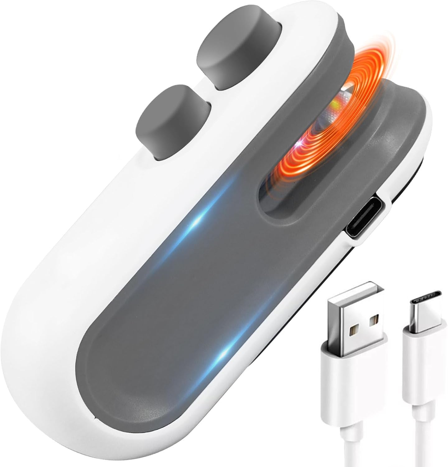 2In1 Rechargeable Chip Bag Sealer with Cutter, Portable USB C Heat Sealer Resealer Machine for Chip, Plastic Bags Heat Seal Tool for Snacks (White)