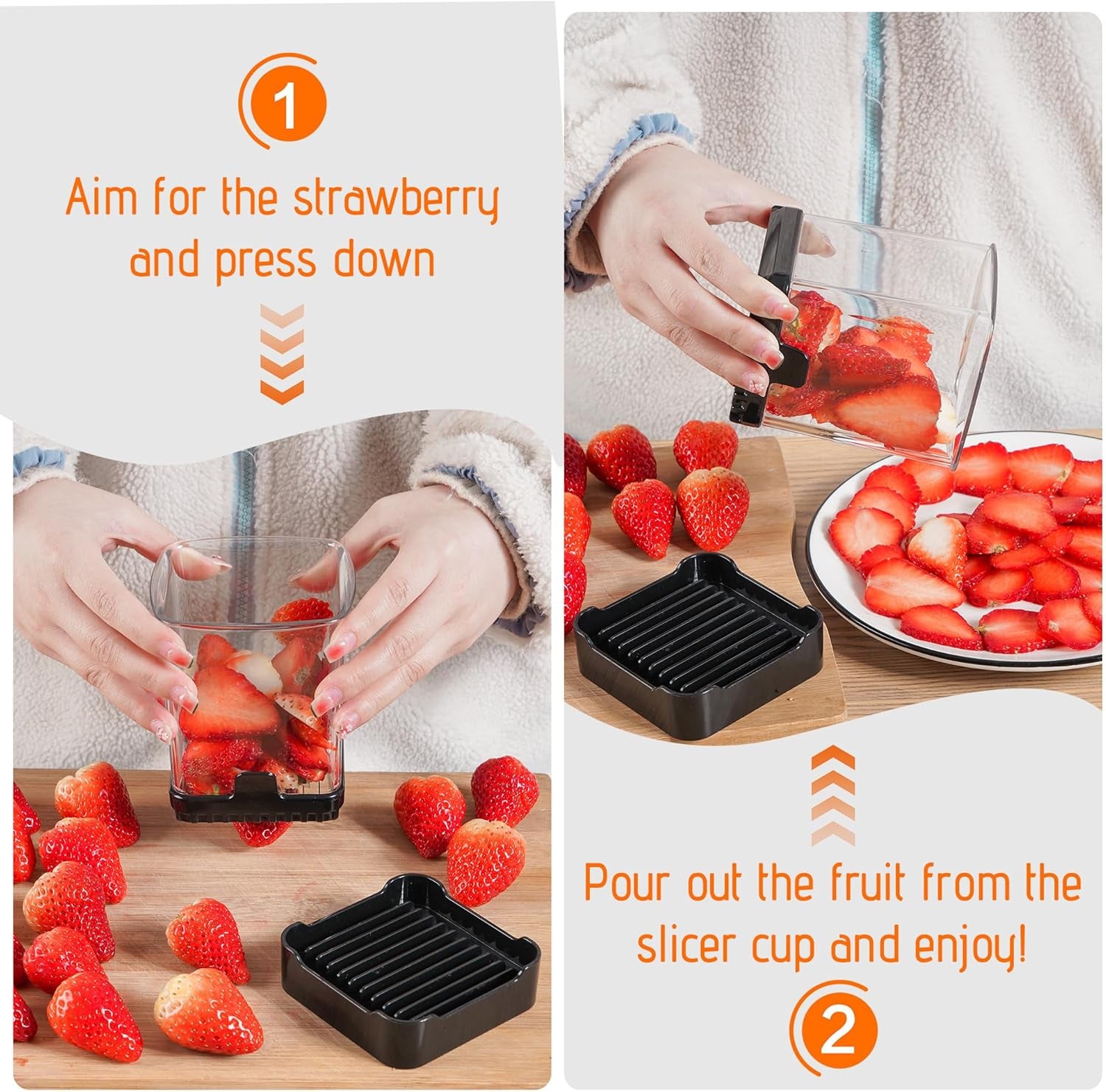 Fruit & Veggie Slicer Cup – Cutter for Banana, Egg, Grape – Portable & Safe